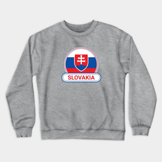 Slovakia Country Badge - Slovakia Flag Crewneck Sweatshirt by Yesteeyear